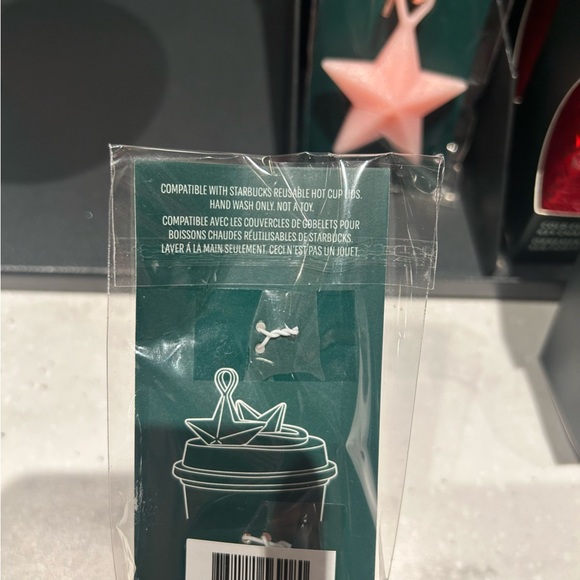 Starbucks Pink Glitter Star Keychain FOB Hot Cup Tumbler Lid Stopper New 2023 - Picture 11 of 12